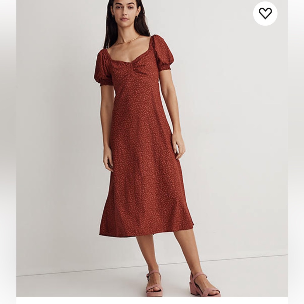 Madewell Rust Red Printed Midi Dress